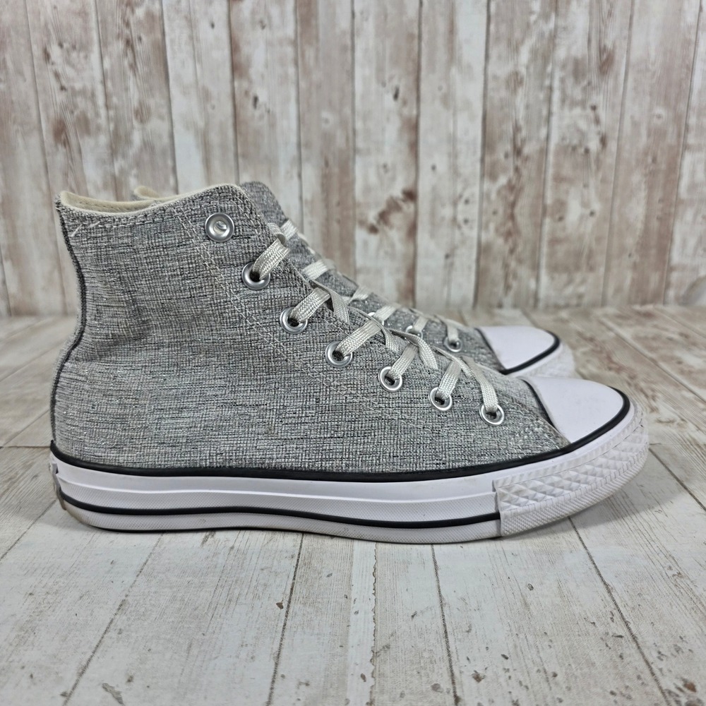 Converse Chuck Taylor All Star High Top Silver Metallic Sneakers Womens 8
